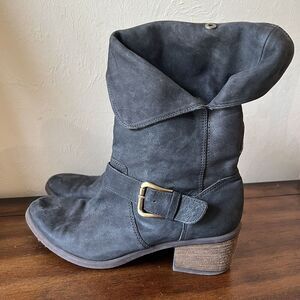 Donald J Pliner Womens Danee Western Mid Calf Buckle Booties Size 7.5 M Leather